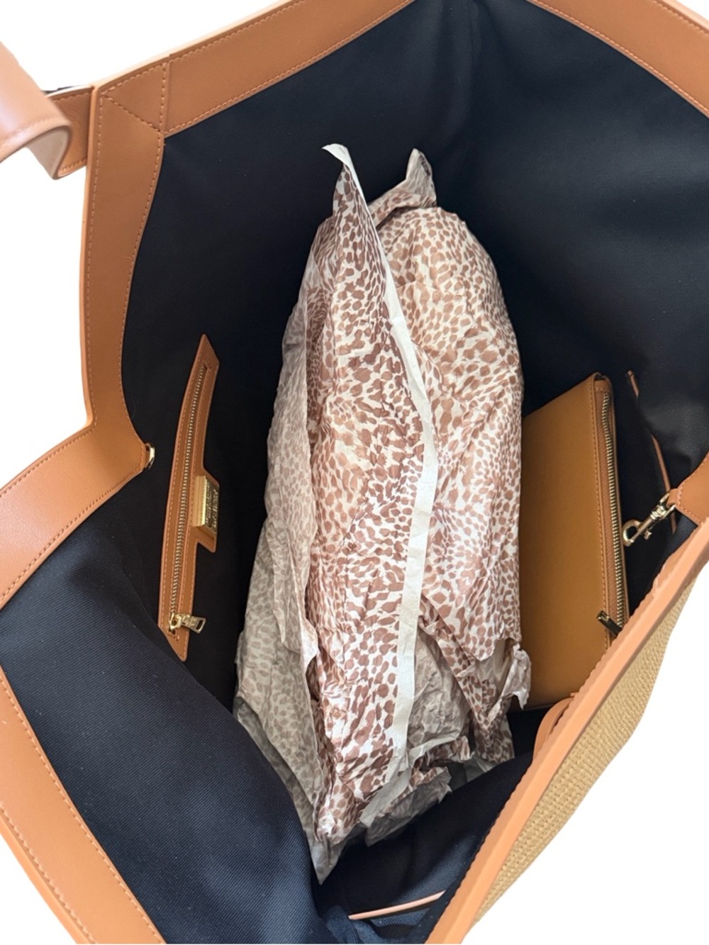 Viola Castellani Raffia Straw Leather Trim Large Tote Bag NWT - Picture 5 of 11